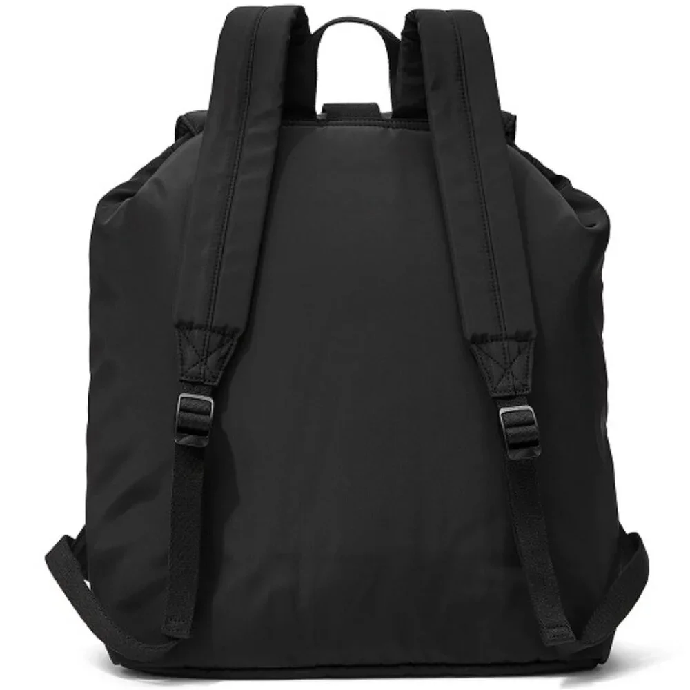 PINK VICTORIA'S SECRET Black Nylon Cargo Backpack Fits up to a 15" Laptop**NEW! - Picture 2 of 5